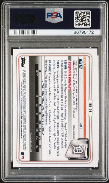 2020 BOWMAN DRAFT #BD54 COLT KEITH CHROME