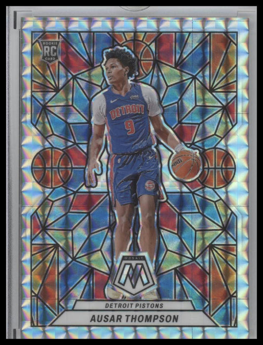 23-24 Mosaic AUSAR THOMPSON Stained Glass Mosaic SSP ROOKIE PISTONS #1
