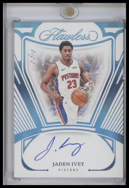 JADEN IVEY 2023-24 PANINI FLAWLESS #FA-IVY AUTOGRAPHS AUTO LIGHT BLUE 1/1