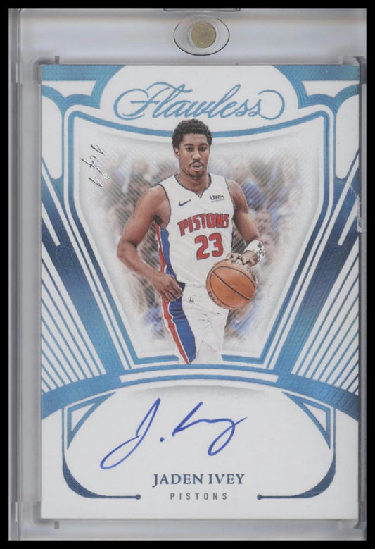 JADEN IVEY 2023-24 PANINI FLAWLESS #FA-IVY AUTOGRAPHS AUTO LIGHT BLUE 1/1