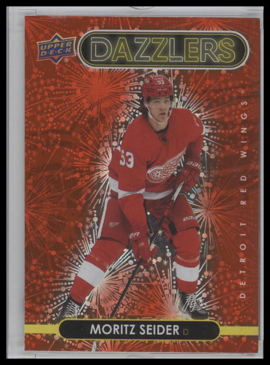 2021-22 Upper Deck Hockey Series 2 Moritz Seider DZ-67 DAZZLERS RED SP