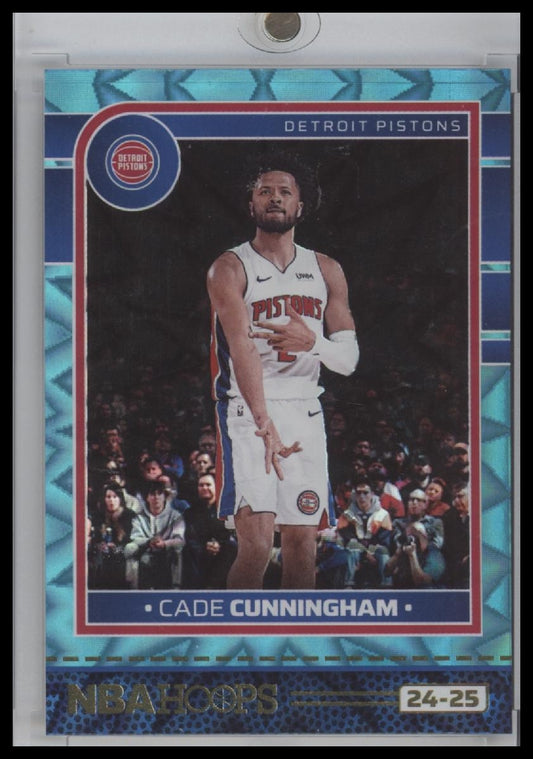 2024-25 Panini NBA Hoops Cade Cunningham Teal Explosion #194 - Detroit Pistons