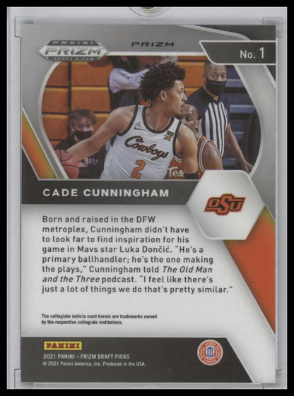 2021 Panini Orange Ice Prizm Draft Picks Cade Cunningham RC #1