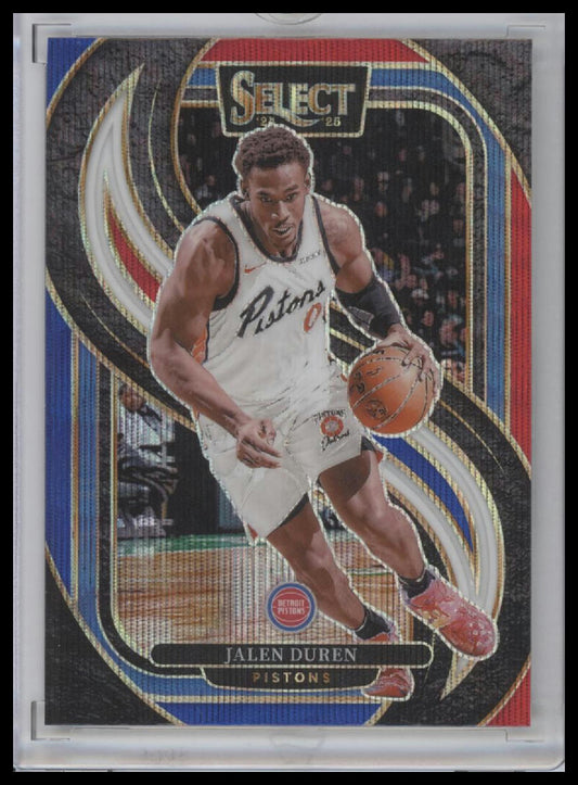 2024-25 PANINI SELECT PREMEIRE LEVEL #160 JALEN DUREN PISTONS- RED, WHITE, BLUE WAVE