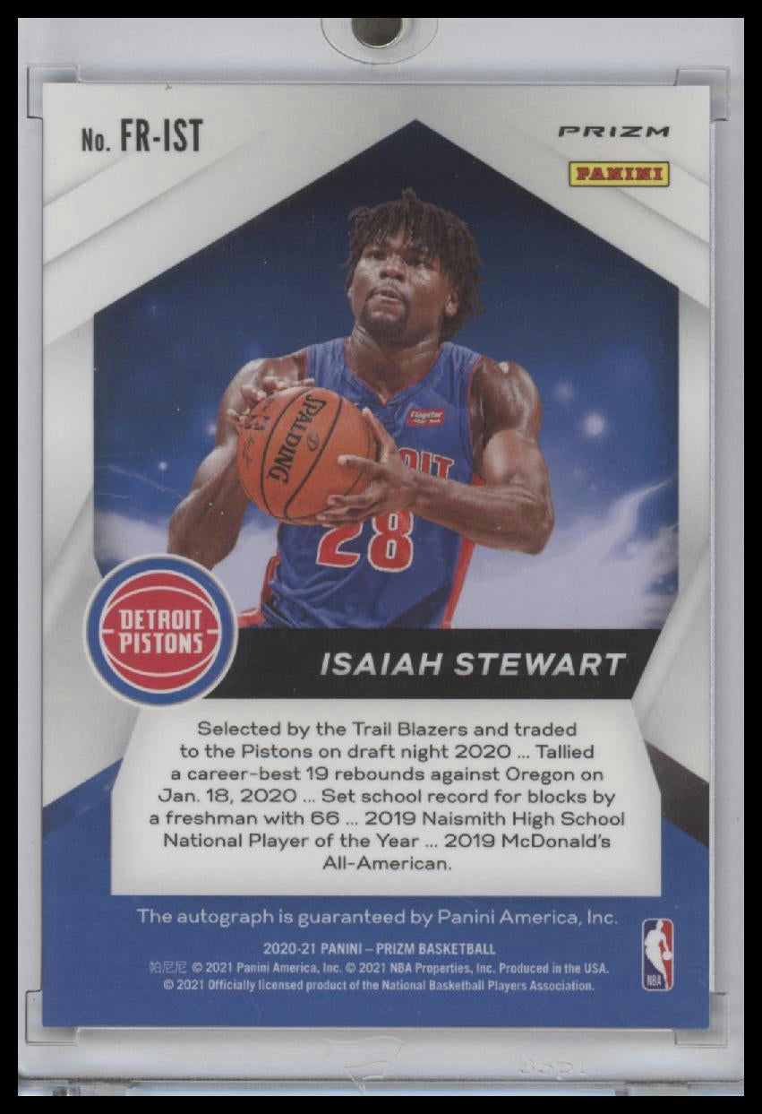 2020-21 Panini Prizm Fast Break Rookie Auto Isaiah Stewart #FR-IST Auto RC