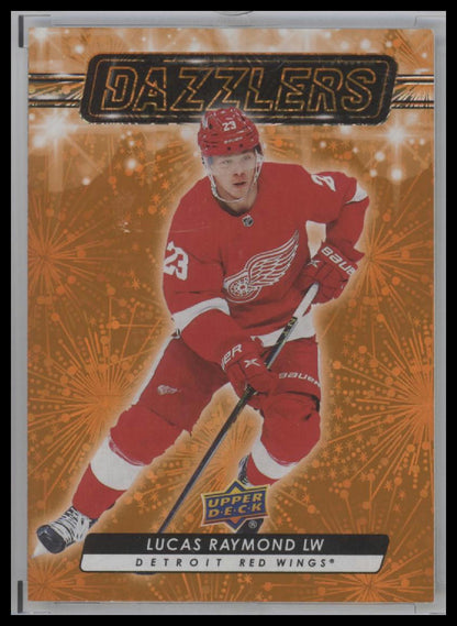 Lucas Raymond 2023-24 Upper Deck Series 2 Dazzlers Orange Insert Card #DZ-73