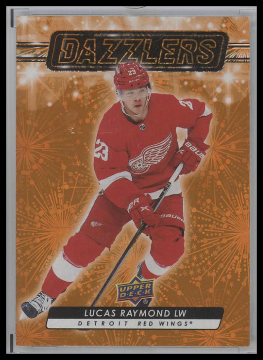 Lucas Raymond 2023-24 Upper Deck Series 2 Dazzlers Orange Insert Card #DZ-73