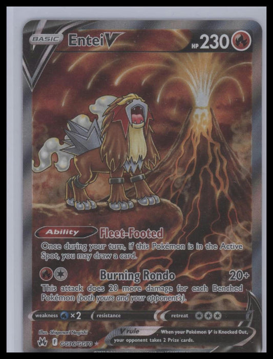 Pokemon Entei V Ultra Rare Galarian Gallery Crown Zenith GG36/GG70