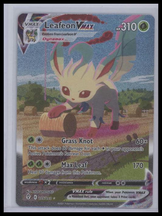 Leafeon VMAX (Alternate Art Secret) 205/203 Swsh07: Evolving Skies Holo
