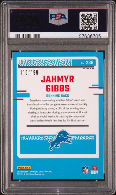 2023 PANINI DONRUSS OPTIC #236 JAHMYR GIBBS BLUE