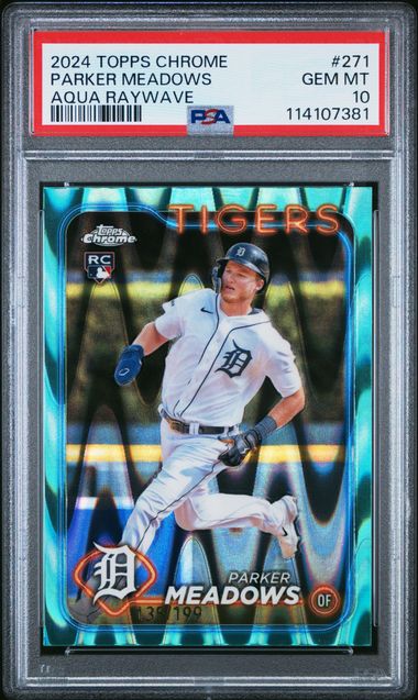 2024 TOPPS CHROME #271 PARKER MEADOWS AQUA RAYWAVE