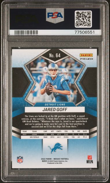 2022 PANINI MOSAIC #64 JARED GOFF RED SPARKLE