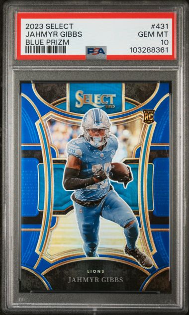 2023 PANINI SELECT #431 JAHMYR GIBBS BLUE PRIZM