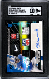 2022 Panini Zenith Jameson Williams platinum 1/1 rookie patch auto