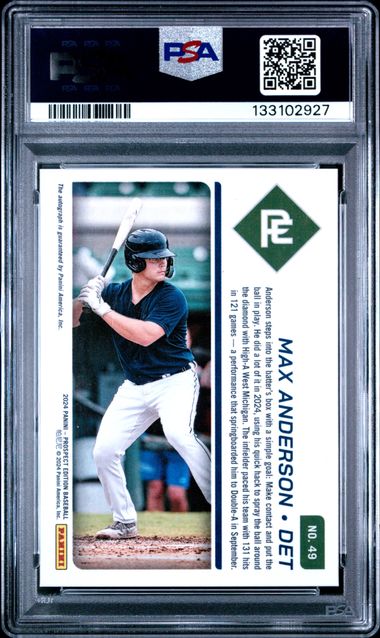 2024 PANINI PROSPECT EDITION PROSPECT TICKET #49 MAX ANDERSON PROSPECT TICKET-SIGNATURE