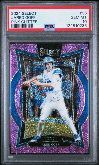 2024 PANINI SELECT #36 JARED GOFF PINK GLITTER