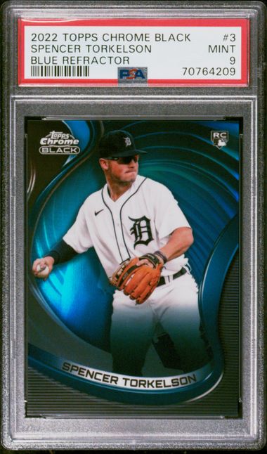2022 TOPPS CHROME BLACK #3 SPENCER TORKELSON BLUE REFRACTOR
