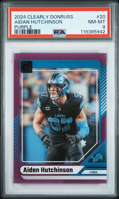 2024 PANINI CLEARLY DONRUSS #20 AIDAN HUTCHINSON PURPLE
