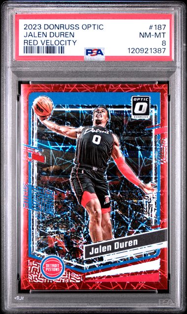 2023 PANINI DONRUSS OPTIC #187 JALEN DUREN RED VELOCITY