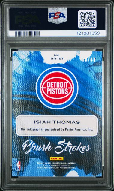 2020 PANINI COURT KINGS BRUSH STROKES AUTOGRAPHS #BRIST ISIAH THOMAS BRUSH STROKES AUTO-RUBY