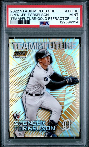 2022 TOPPS STADIUM CLUB CHROME TEAM OF THE FUTURE #TOF10 SPENCER TORKELSON TEAM/FUTURE-GOLD REFRACTOR