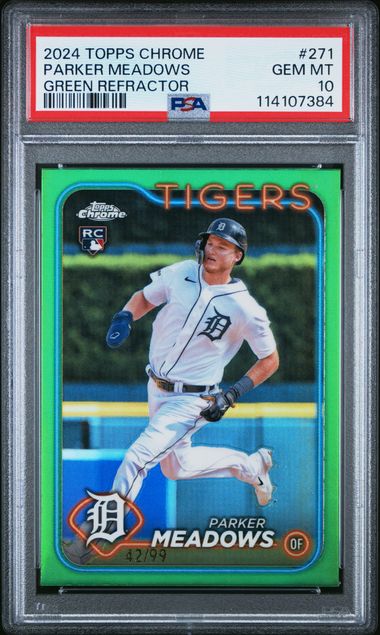 2024 TOPPS CHROME #271 PARKER MEADOWS GREEN REFRACTOR