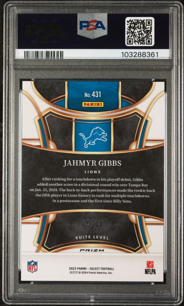 2023 PANINI SELECT #431 JAHMYR GIBBS BLUE PRIZM