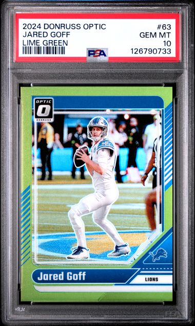 2024 PANINI DONRUSS OPTIC #63 JARED GOFF LIME GREEN