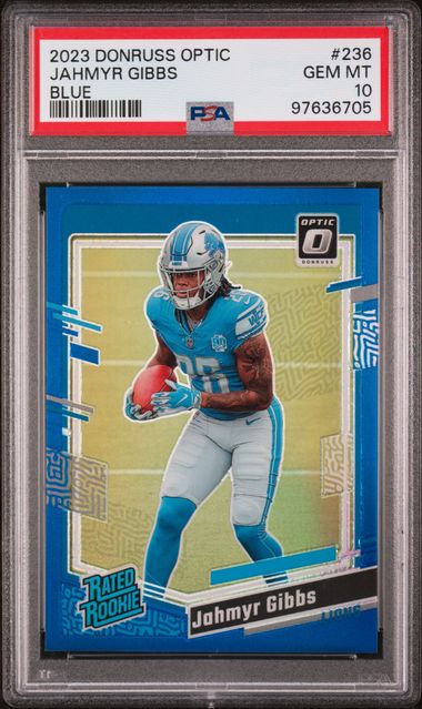 2023 PANINI DONRUSS OPTIC #236 JAHMYR GIBBS BLUE