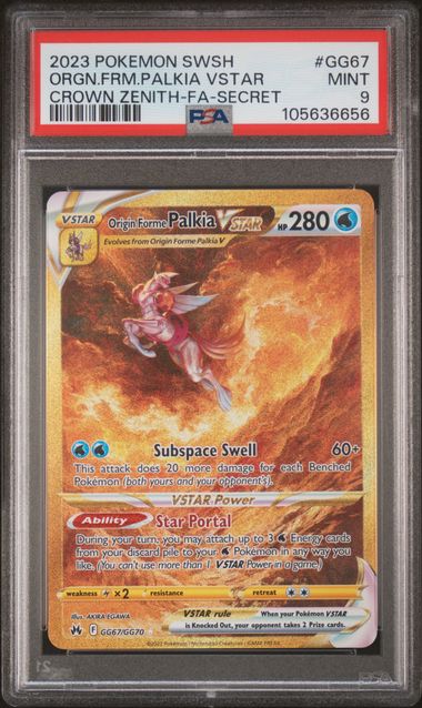2023 POKEMON SWORD AND SHIELD CROWN ZENITH #GG67 ORGN.FRM.PALKIA VSTAR CROWN ZENITH-FA-SECRET