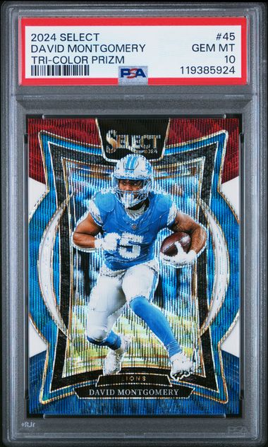 2024 PANINI SELECT #45 DAVID MONTGOMERY TRI-COLOR PRIZM