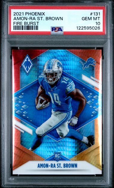 2021 PANINI PHOENIX #131 AMON-RA ST. BROWN FIRE BURST