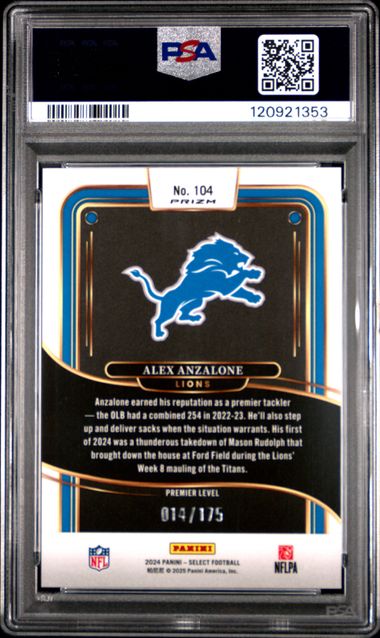2024 PANINI SELECT #104 ALEX ANZALONE BLUE PRIZM