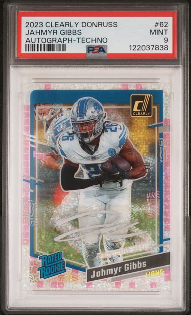 2023 PANINI CLEARLY DONRUSS #62 JAHMYR GIBBS AUTOGRAPH-TECHNO
