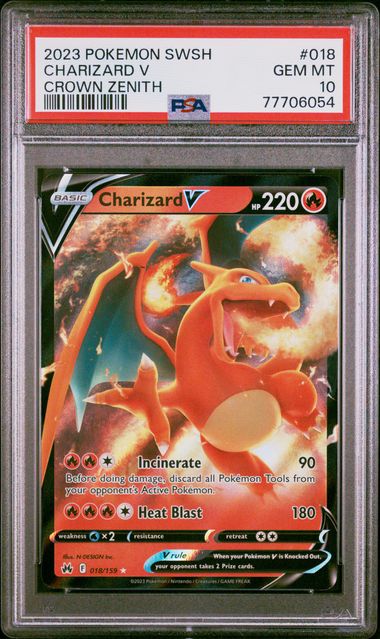 2023 POKEMON SWORD AND SHIELD CROWN ZENITH #018 CHARIZARD V CROWN ZENITH