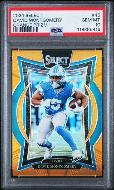 2024 PANINI SELECT #45 DAVID MONTGOMERY ORANGE PRIZM