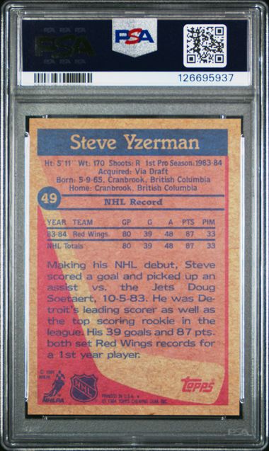 1984 TOPPS #49 STEVE YZERMAN