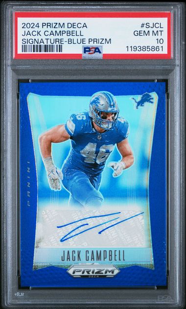 2024 PANINI PRIZM DECA SIGNATURES #SJCL JACK CAMPBELL SIGNATURE-BLUE PRIZM