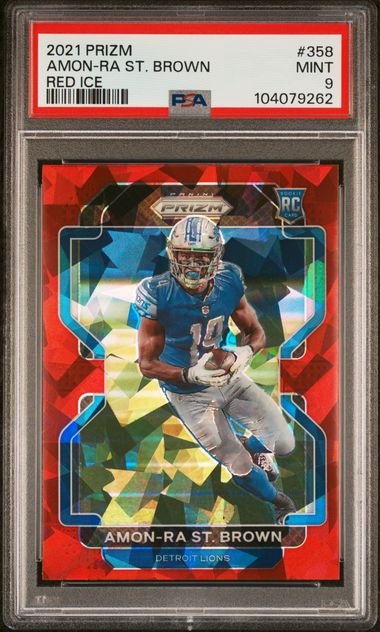 2021 PANINI PRIZM #358 AMON-RA ST. BROWN RED ICE