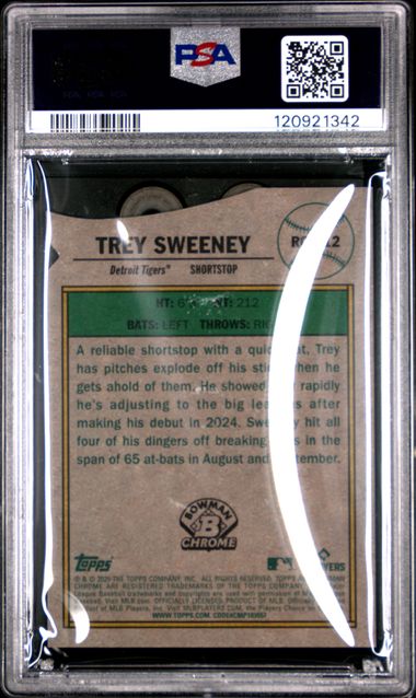 2025 BOWMAN MEGA BOX ROY FAVORITES #ROY12 TREY SWEENEY ROY FAVE-GREEN REFRACTOR