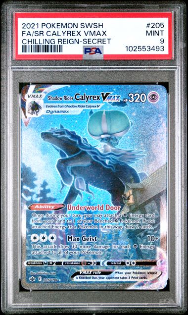 2021 POKEMON SWORD & SHIELD CHILLING REIGN #205 FA/SR CALYREX VMAX CHILLING REIGN-SECRET