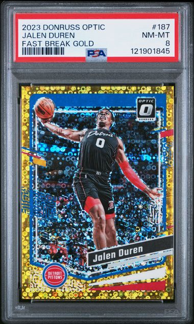 2023 PANINI DONRUSS OPTIC #187 JALEN DUREN FAST BREAK GOLD