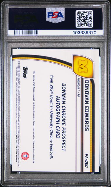 2024 BOWMAN UNIVERSITY CHROME BOWMAN CHROME PROSPECT AUTOGRAPHS #PADED DONOVAN EDWARDS CHR PROSPECT AU-GREEN REF