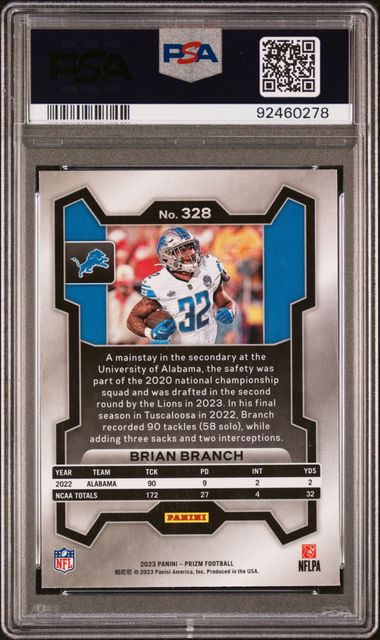 2023 PANINI PRIZM #328 BRIAN BRANCH