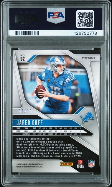 2024 PANINI PRIZM #92 JARED GOFF RED SHIMMER