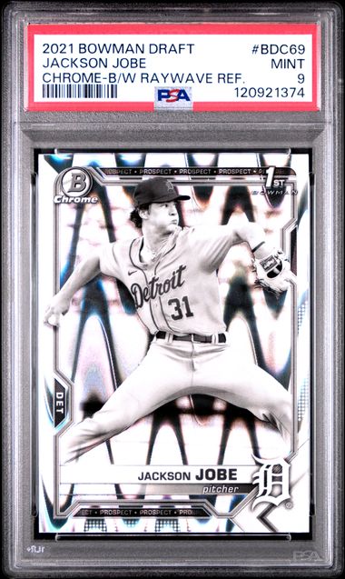 2021 BOWMAN DRAFT #BDC69 JACKSON JOBE CHROME-B/W RAYWAVE REF.