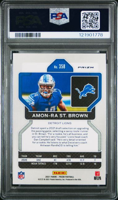 2021 PANINI PRIZM #358 AMON-RA ST. BROWN ORANGE ICE