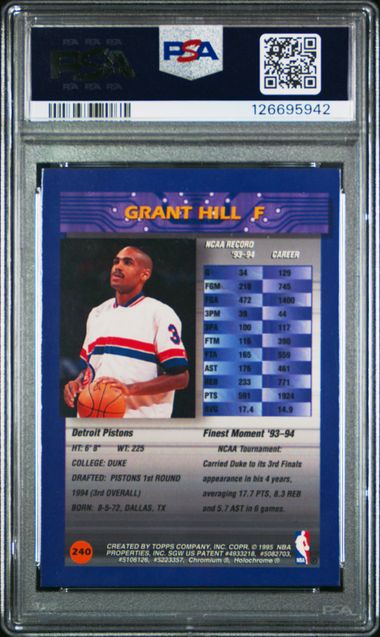 1994 FINEST #240 GRANT HILL W/COATING