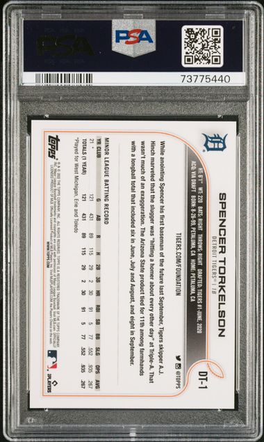 2022 TOPPS DETROIT TIGERS: AUTOGRAPHS FOR A CAUSE #DT1 SPENCER TORKELSON AUTOGRAPHS FOR A CAUSE