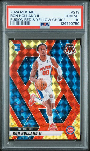 2024 PANINI MOSAIC #219 RON HOLLAND II FUSION RED & YELLOW CHOICE